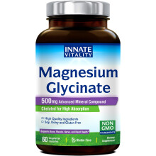 Innate Vitality Magnesiumglycinat 500 mg | 70 mg elementares Magnesiumprparat hohe Absorption, ungepuffert, gentechnikfrei und glutenfrei Ne