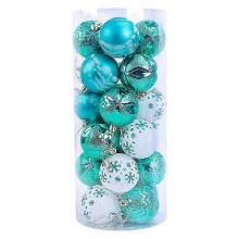(green) 2025 24Pcs Hand Painted Christmas Sphere Ornament Christmas Hand Painted Sphere Ornament Handmade Festival Tree Decorations