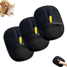 Fellmagnet Doppelseitige Fellhandschuhe für Katzen, 2 Stück Pet Grooming Gloves, Lila, Waschbar, Effektiver Fellentferner