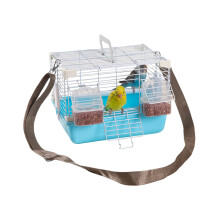 Vogelkäfig | Portable Budgie Transport Box with Carry Handle in Blue