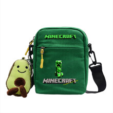 (Green 1)Minecraft patroon enkel schouder crossbody tas met interne ritsvakken