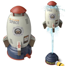 Rocket Water Sprinkler for Kids, Outdoor Water Toy, Garden Water Jet Rocket, Durable White Plastic Design, Fun Summer Activity