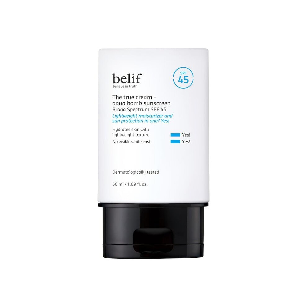 Belif Aqua Bomb Spf 45 Hydrating Niacinamide Sunscreen - Daily Broad Spectrum, No Cast, Weightless (1.69 Fl Oz) 2565398 White