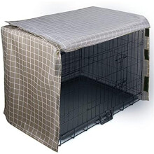 Dog Crate Cover - Soundproof and Ventilated Polyester, Durable Double-Door Design, Fits 36-Inch Wire Dog Crates