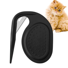 Pet Knotting Comb 1/4 Piece Detangling Tool with Steel Blade for Cats and Dogs, 3-in-1 Dematting Knife, Black Fur Remover