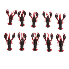 10 Stück Crawdad Angelköder Weiche PVC Garnelen Lockmittel für Forellenangeln Künstlich Dunkelrot