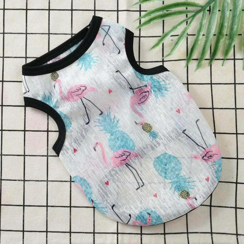 Sphynx Cat Summer Vest T-Shirt, Sleeveless Mesh Fabric, UV Protection Clothing, XL Flamingo for 5-6.5 kg Cats