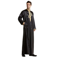 Kaftan Men's Abaya Islamic Thobe XXL Schwarz Arabic Prayer Clothing Ethnic Maxi Dress for Muslim Gifts