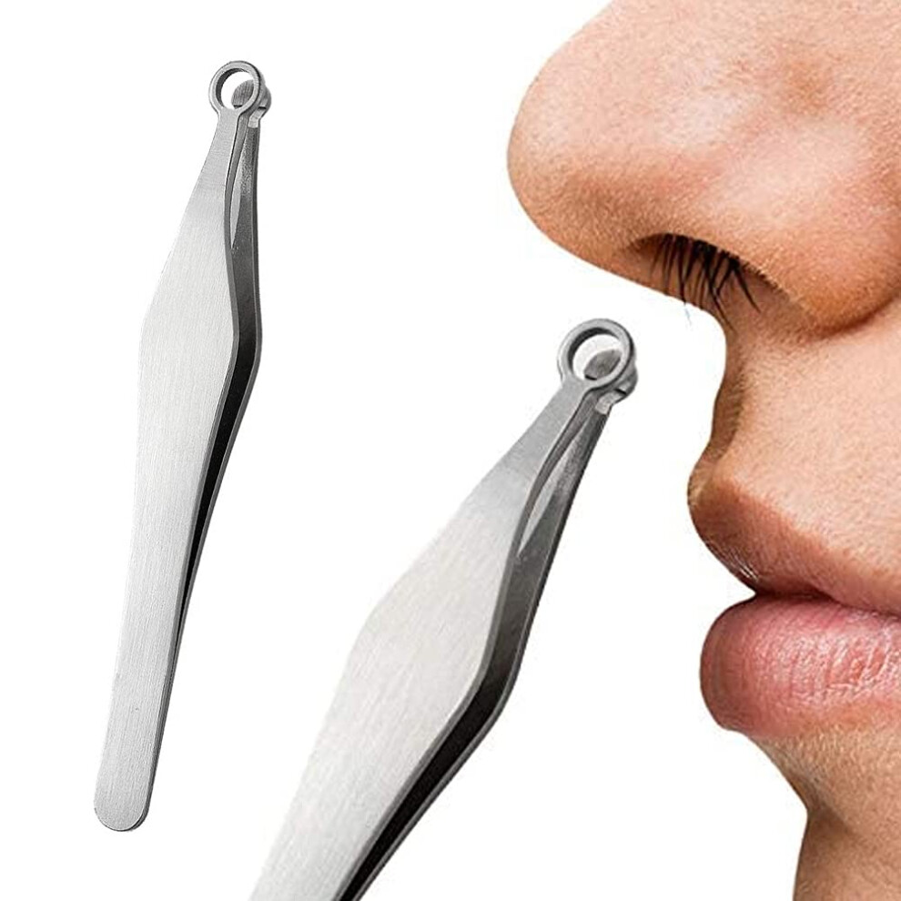 Men's Nose Hair Trimmer Stainless Steel Manual Tweezers Lightweight Nose Hair Removal Tool for Precision Grooming