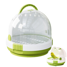 Bird Transport Bag, Transparent and Breathable Carrier for Cockatiels, Portable Aviary Box with Secure Stand for Parakeets, Green