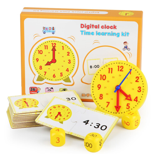 Educational Learning Clock Educational Clock for Children, Teaching Time Model for 1st and 2nd ...