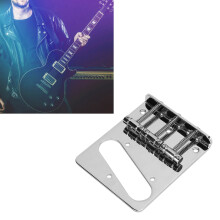 Fester 3-saitige Metall-Gitarrenbrücke Silber mit Schrauben