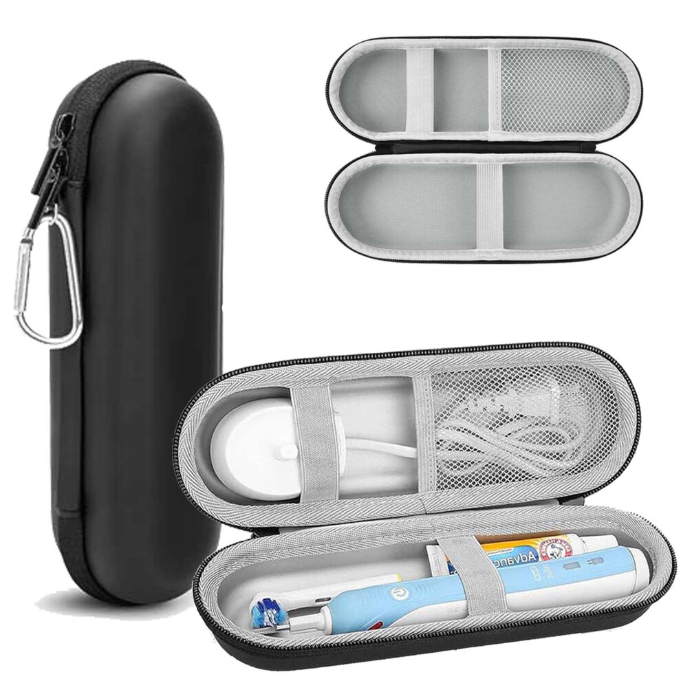 Black Electric Toothbrush Travel Case Holder, Unisex Container For Electric Toothbrushes, Lightweight And Durable Design