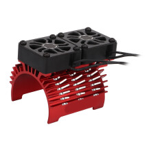 Duales Motor-Kühlgebläse mit Kühlkörper für 1/8 RC-Auto - 40-42mm Rot