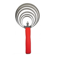 Horse Itching Brush Red Stainless Steel Reversible Curry Comb for Horses, Cows, Sheep, and Pets