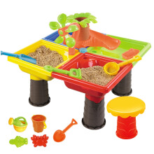 Water Table for Toddlers 1-3, 35 x 45 cm, 3-in-1 Sandbox and Water Play Table with Accessories, Square Outdoor Toy