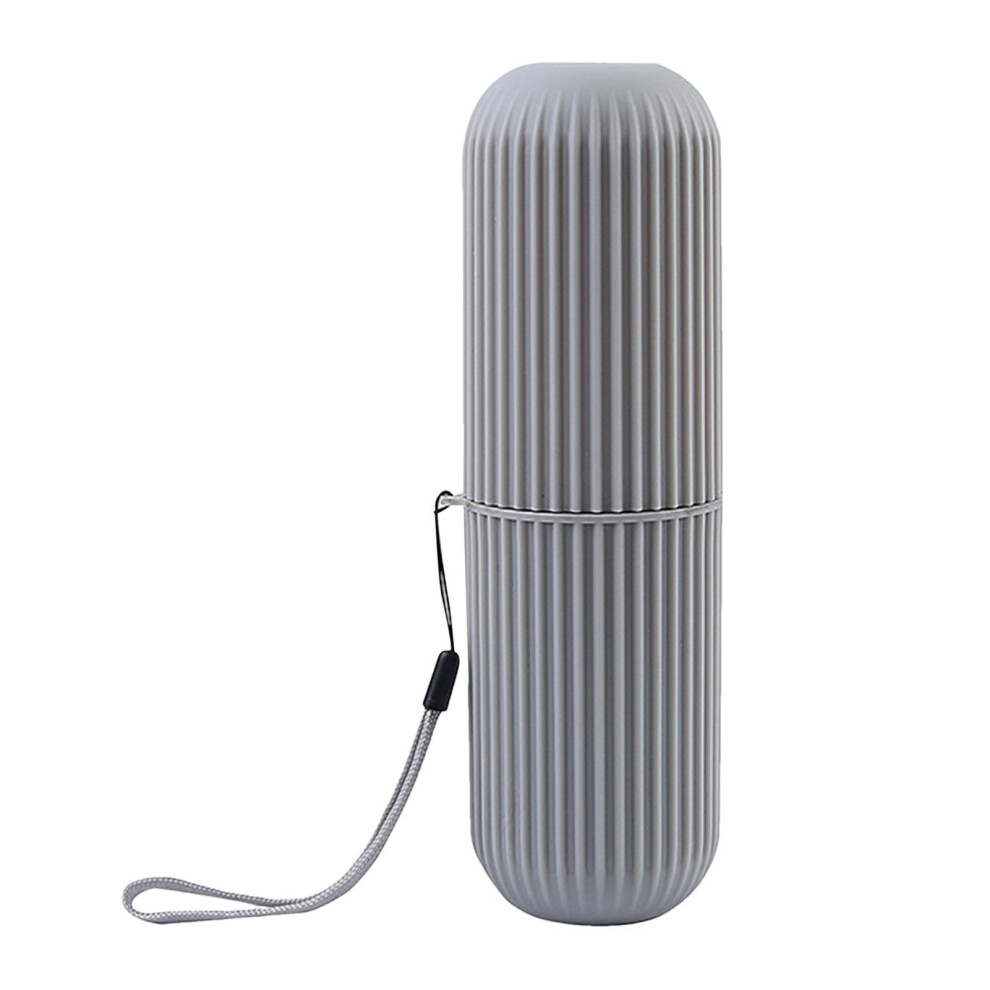Gray Toothbrush Case For Travel, Dustproof Holder For Toothbrush And Toothpaste, Unisex For Camping And Business Trips