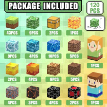 (Style P)Minecraft Mining Vehicle Adventure Valley Farm Assembly Magnetic Block Cube Set