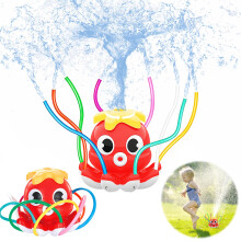 Sprinkler Toy for Kids, Outdoor Water Toy, Red Octopus Water Sprinkler, Summer Fun Water Spray for Children
