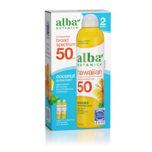 Alba Botanica Hawaiian Coconut Sonnenschutzspray, Breitband-Sonnenschutz, LSF 50, wasserfest und biologisch abbaubar, 237 ml Flasche (2er-Pack)