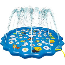 Splash Pad - Non-Slip Water Play Mat for Toddlers and Pets - 170 cm Outdoor Sprinkler Mat for Summer Fun in the Garden