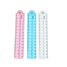 Folding Straight Ruler Set, 3-Pack 30 cm Clear Plastic Foldable Rulers for Office and School Use