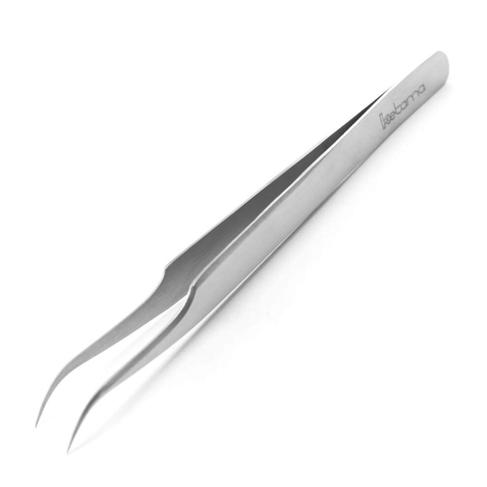 Silver Tip Splintering Tweezers 12 Cm Stainless Steel Curved Tip Sterilisable First Aid Tool For Removing Splinters