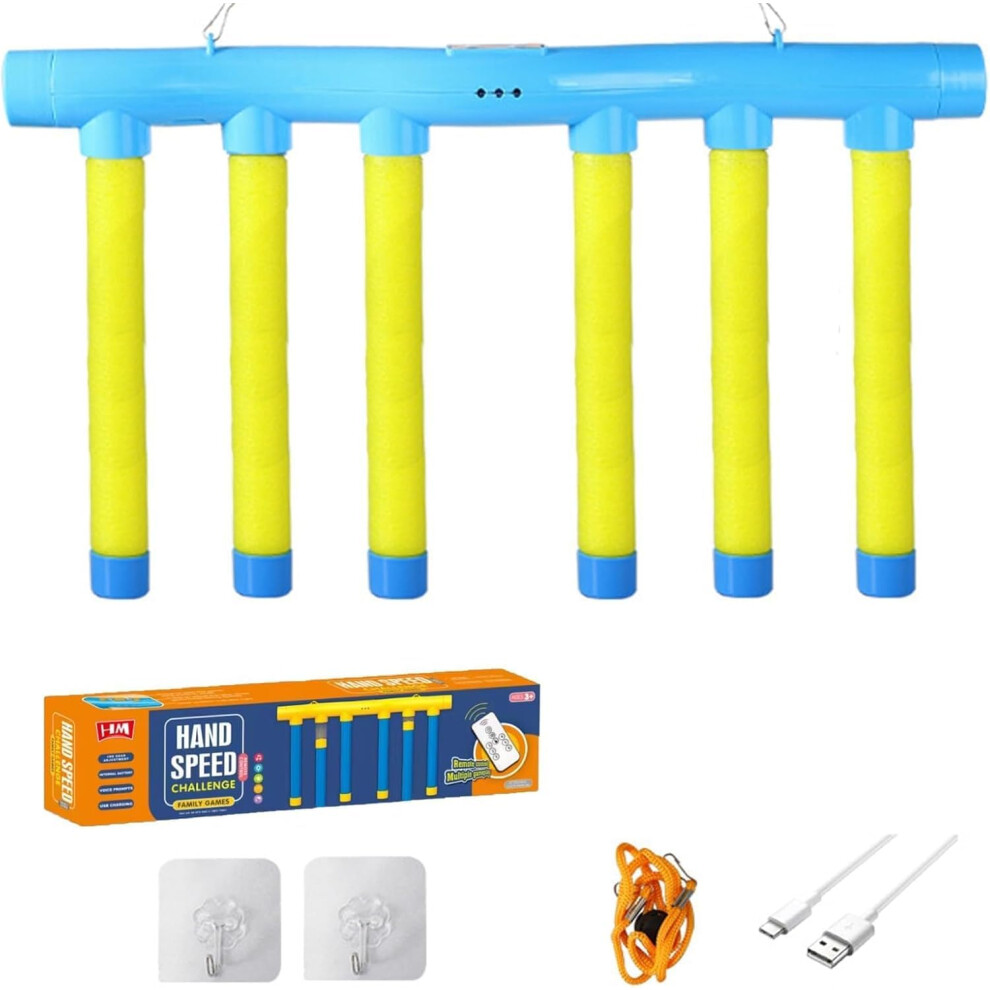 Drop Sticks Game for Reflex Training, 6 Blue Sticks, Adjustable Speed Levels, Hand-Eye Coordination Exercise-image-OPC-PK5NPPZ-NEW