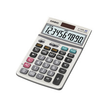 Casio JF-100BM Standardfunktionskalkylator – Solcelldriven, Skatt och valutaväxling, 10-siffrig stor display, Flerfärgad