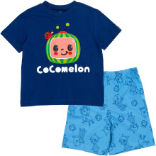 CoComelon JJ Yoyo Tomtom Infant Baby Jungen Grafik-T-Shirt und French Terry Shorts, Blau, 12 Monate
