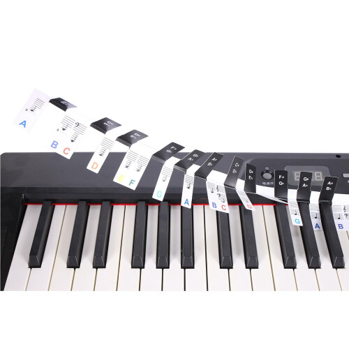 Removable 88 Keys Piano Keyboard Stickers for Beginners, Color-Coded Note Labels for Learning and Practice