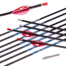 Pack of 12 Hunting Arrows 30 Inches Spine 400 Pure Carbon ID 4.2 mm for Archery Shooting Practice