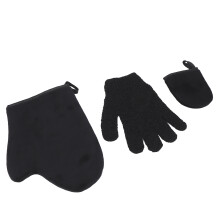 Selbstbräunungshandschuh-Set 3 Stück, Wiederverwendbarer Schwammapplikator & Peeling-Handschuh