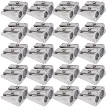 20pcs Metal Pencil Sharpener Set, 2-Hole Manual Aluminium Alloy Pencil Sharpener for School, Office, Home, Eyeliner Use