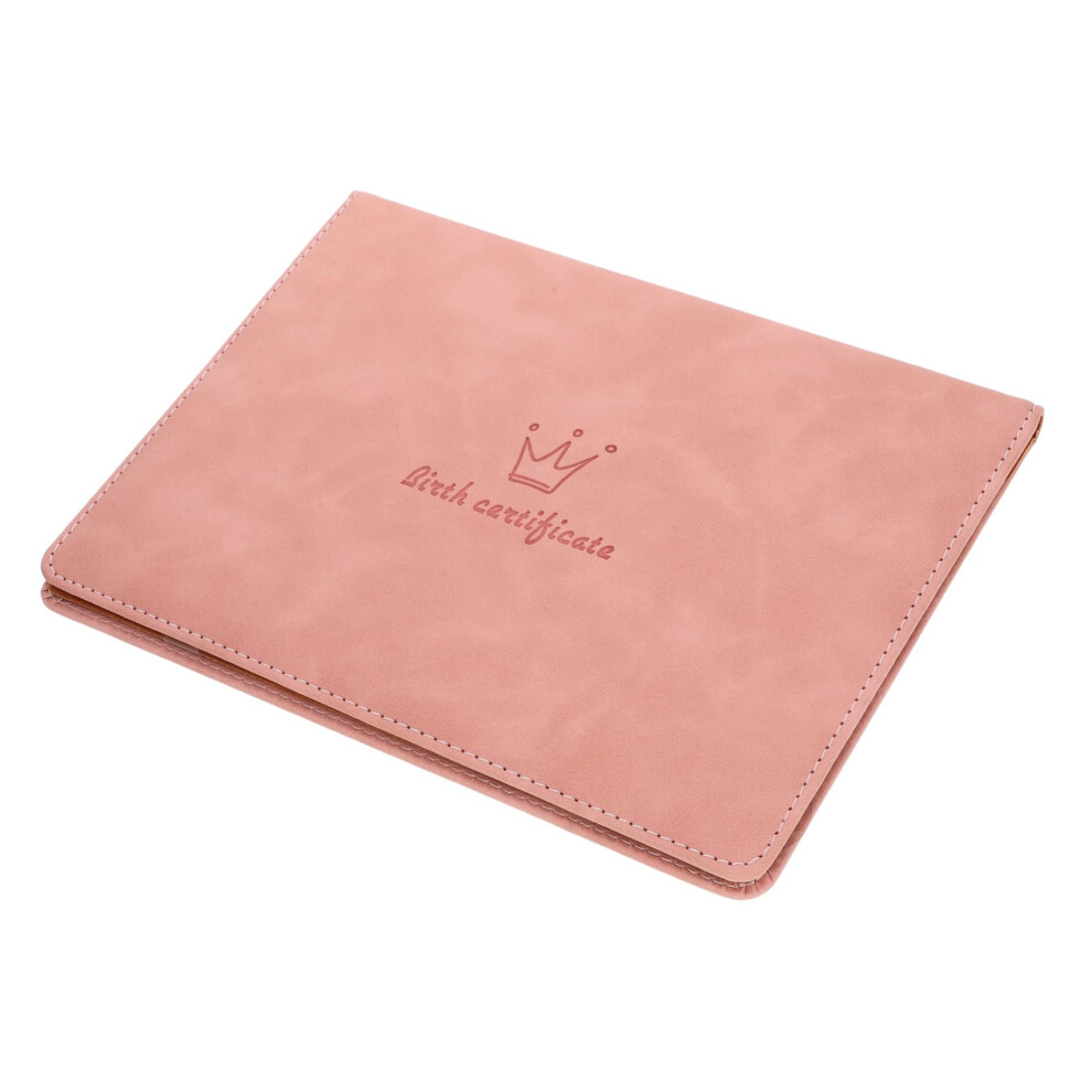 Leather Birth Certificate Holder Document Organizer for Baby Birth Certificates Durable Protection with Cartoon Design for Newborns
