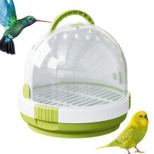 Bird Travel Carrier - Lightweight Clear Parrot Bag for Cockatiel, Compact Safe Travel Cage with Locking Mechanism, Green