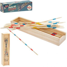 Retro Pick-Up Sticks Game Set - Classic Wooden Sticks with Colorful Designs for Family Fun and Skill Development