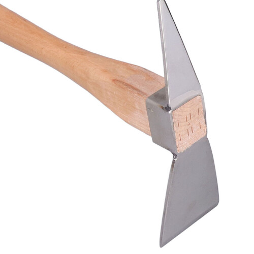 Edelstahl-Spitzhacke mit Birkenholzgriff, 385x210mm 2