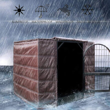 Dog Cage Privacy Cover, Thermal Insulation, Windproof Oxford Fabric, Brown, 64 x 58 x 89 cm, Pet Canopy Shield