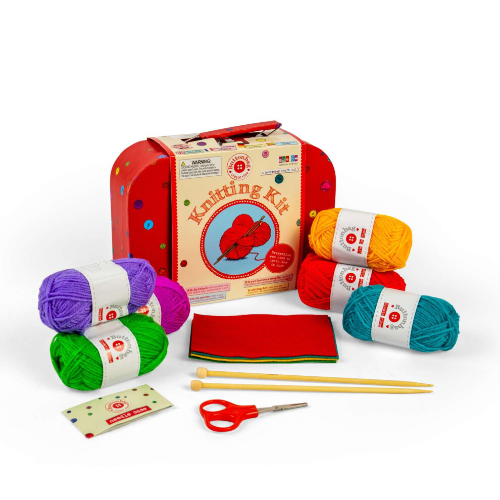 Buttonbag Fiesta Crafts Knitting Kit - Learn To Knit