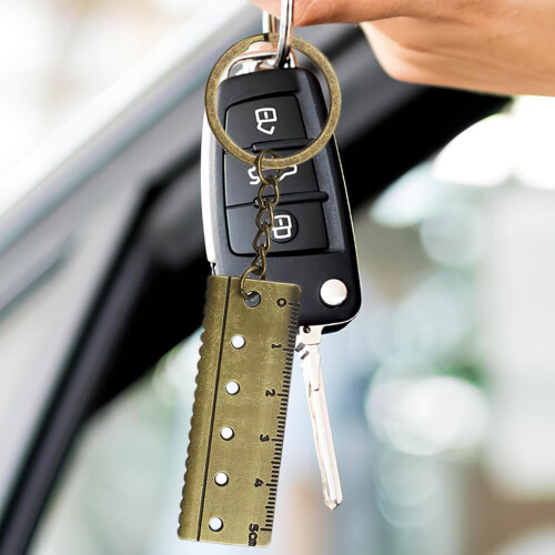5 cm Ruler Keychain, Portable Keyring Ruler, Compact Measuring Tool for Home, Pocket Size, Durable Plastic Design 1