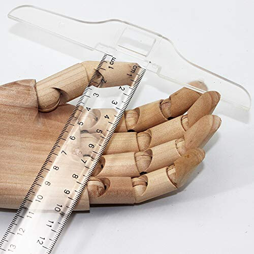 Clear Plastic T Square Ruler 12 Inch Double Sided Scale for Precision Drawing and Layout Design - 2 Pack 2