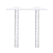 Clear Plastic T Square Ruler 12 Inch Double Sided Scale for Precision Drawing and Layout Design - 2 Pack
