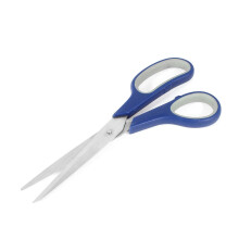 Blue Stainless Steel Leaf Design Sewing Scissors 21 cm Long Straight Edge Craft Scissors for Fabric Cutting