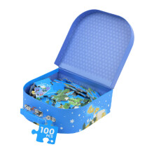 World Map Jigsaw Puzzle Educational Toy Set for Preschool Children - Early Education Toddler Puzzle, Blue Paper, 60 Pieces