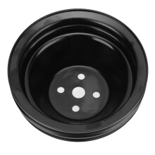 Kurze Wasserpumpenradscheibe mit Doppelrille für Chevy SBC 262-400cc, Schwarz