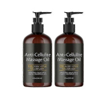 2X 240ml Anti Cellulite Massage Oil Infused with Collagen and Stem Cell Skin Tightening Cellulite Moisturizing Body Essential Oil