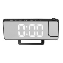 Projektionswecker mit LED-Digitalspiegel, 6 Helligkeitsstufen, 7,3 x 3,4 Zoll