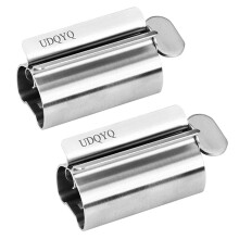 Tube Squeezer Pack of 2, Stainless Steel Toothpaste Squeezer with Stand Function, Total Squeeze for Empty Tubes, Silver Finish