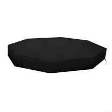 Achteckige Sandkastenabdeckung 213,4 x 198,1 cm aus Oxford-Gewebe für Kindersandkasten und Gartenmöbel schwarz